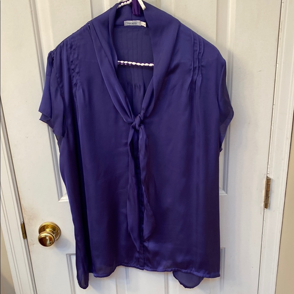 Ricki’s Purple Flutter Sleeve Blouse with Sailor Collar